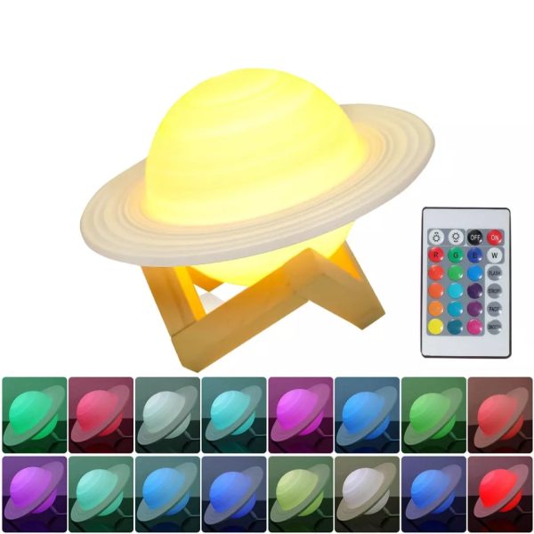 Lámpara Saturno 15 cm – 16 Colores Control Remoto 5