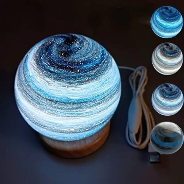 Lámpara bola de cristal diseño Jupiter Blue 39