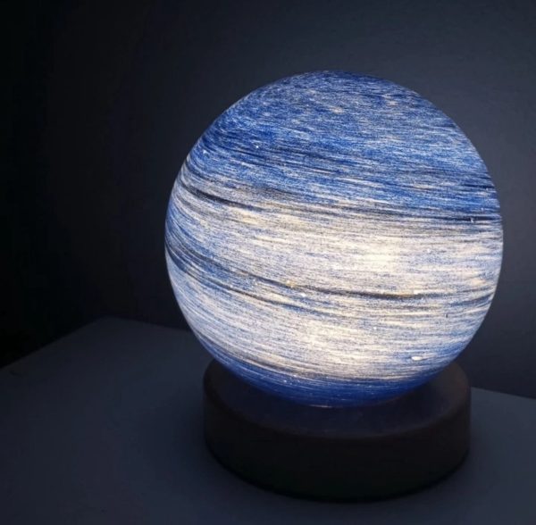 Lámpara bola de cristal diseño Jupiter Blue 16