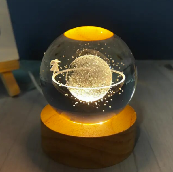 Lámpara Bola de Cristal Niña orbita Lunar 15