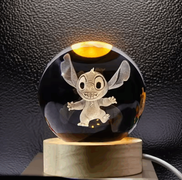 Lámpara bola cristal Stitch modelo 1