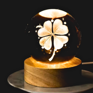 Lámpara bola cristal de trebol 50