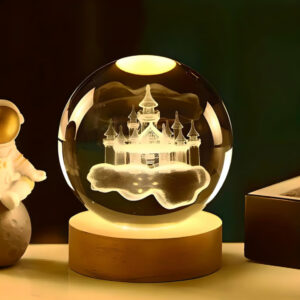 Lámpara bola de cristal castillo 26