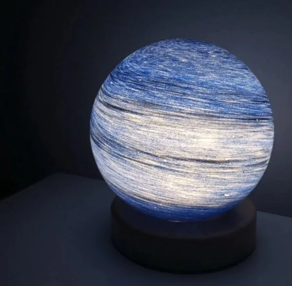 Lámpara bola de cristal diseño Jupiter Blue 47